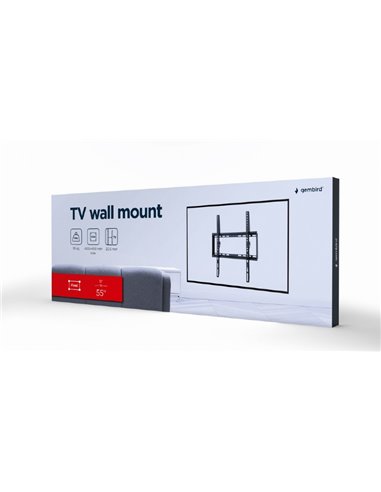 Suport TV de perete (fix) 32”-55” Gembird ”WM-55F-04”, Black