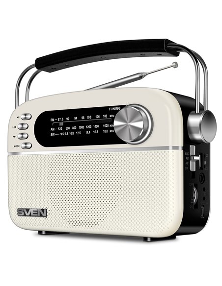 Boxa portabila SVEN SRP-505, White / 3W / Bluetooth / FM/AM/SW Radio / USB / microSD