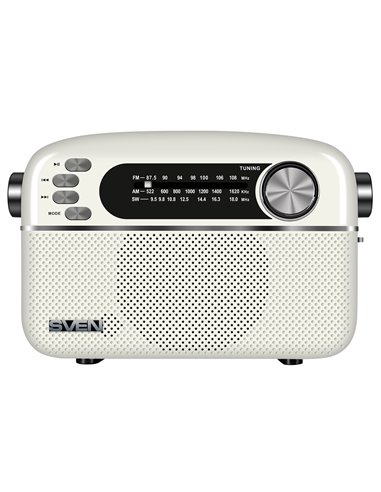 Boxa portabila SVEN SRP-505, White / 3W / Bluetooth / FM/AM/SW Radio / USB / microSD