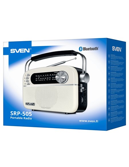 Boxa portabila SVEN SRP-505, White / 3W / Bluetooth / FM/AM/SW Radio / USB / microSD
