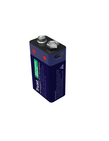 Trust Аккумуляторная батарейка на 9 В, перезаряжаемая через USB-C, 400mAh, 1 Pack