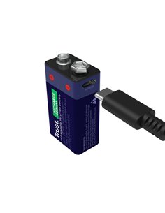 Trust Baterie de 9V, reincarcabila prin USB-C, 400mAh, 1 Pack 2