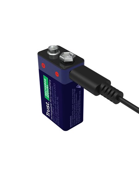 Trust Baterie de 9V, reincarcabila prin USB-C, 400mAh, 1 Pack