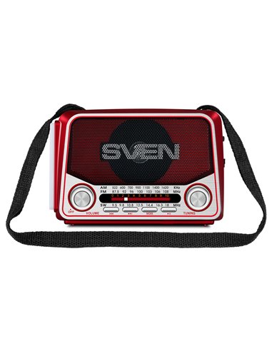 Boxa portabila SVEN SRP-150, Red / 3W / Bluetooth / FM/AM/SW Radio / USB / microSD