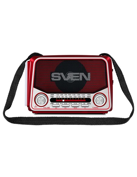 Boxa portabila SVEN SRP-150, Red / 3W / Bluetooth / FM/AM/SW Radio / USB / microSD