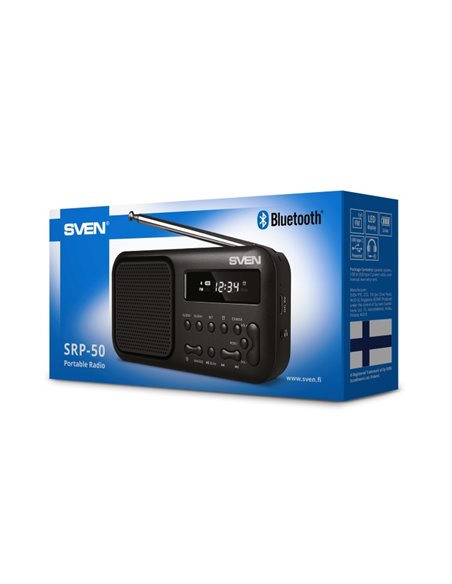 Boxa portabila SVEN SRP-50 Black / 3W / Bluetooth / FM/AM/SW Radio