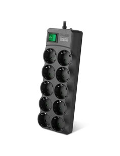 Surge Protector SVEN SF-10E-16/ 10 Sockets/ 3680W/ 3.0m/ Black