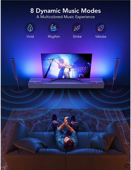 Bare luminoase TV GOVEE RGBIC TV Light Bars for 45-70 inch TVs