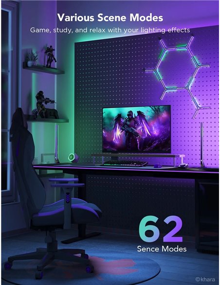 Govee RGBIC Wi-Fi Bare luminoase Gaming cu controler inteligent