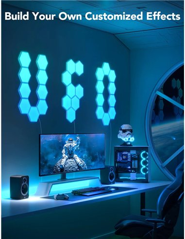 Шестиугольные световые панели GOVEE Glide Hexa Light Panels / 10 Pack / Wi-Fi + BT / Multicolor