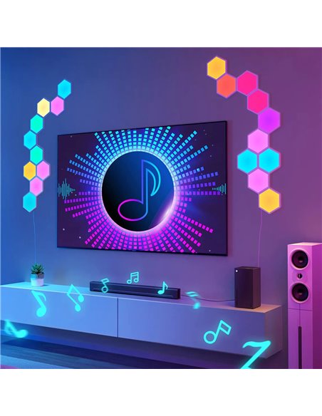 Шестиугольные световые панели GOVEE Glide Hexa Light Panels / 10 Pack / Wi-Fi + BT / Multicolor