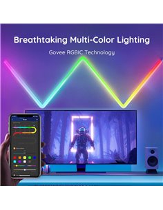 Lampa de perete (6+1) GOVEE Glide RGBIC / Wi-Fi + BT / Multicolor 2