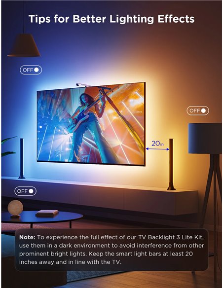 Светодиодная лента для телевизора Govee TV Backlight 3 Lite Kit t (55”-65” + Light Bars 40”-70”)