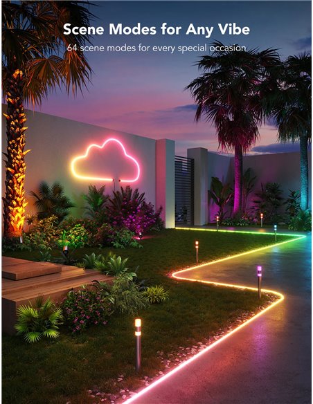 Banda LED de exterior GOVEE RGBIC Outdoor Neon Strip Lights 10M