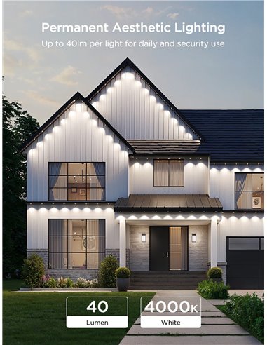 Lumini de exterior GOVEE RGBICW Permanent Outdoor Lights 2 30M, 72 Lights