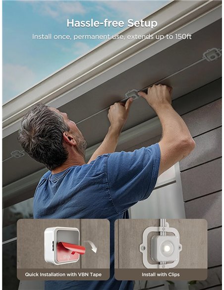Lumini de exterior GOVEE RGBICW Permanent Outdoor Lights 2 30M, 72 Lights