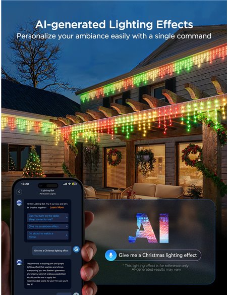 Уличная гирлянда в виде сосулек GOVEE RGBIC Icicle Ligths 10M