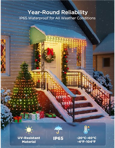 Luminite sub forma de turturi de exterior GOVEE RGBIC Icicle Ligths 10M