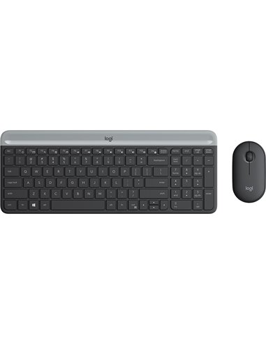 Tastatura cu mouse Wireless Logitech Combo MK470 Slim/ 2.4GHz nano USB receiver/ Graphite