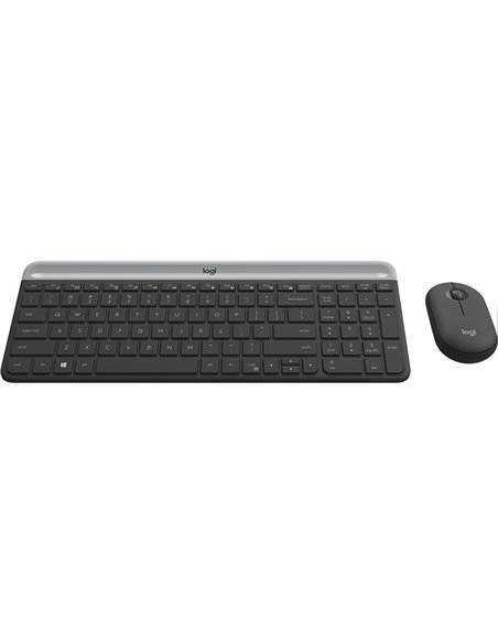 Tastatura cu mouse Wireless Logitech Combo MK470 Slim/ 2.4GHz nano USB receiver/ Graphite