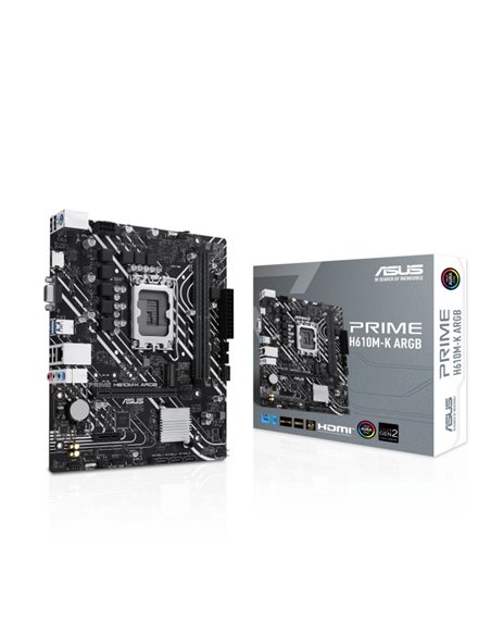 Placa de baza ASUS PRIME H610M-K ARGB/ 1700 / H610 / DDR5 / mATX