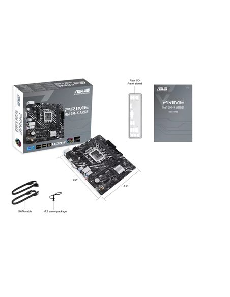 Placa de baza ASUS PRIME H610M-K ARGB/ 1700 / H610 / DDR5 / mATX