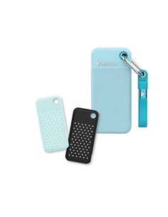 2TB SSD Portabil Verbatim Pocket, Polar Blue with 2 Rubber Sleeves (Black & Polar Blue),1000 MB/s