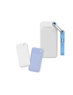 1TB SSD Portabil Verbatim Pocket, White with 2 Rubber Sleeves (White & Light Blue),1000 MB/s