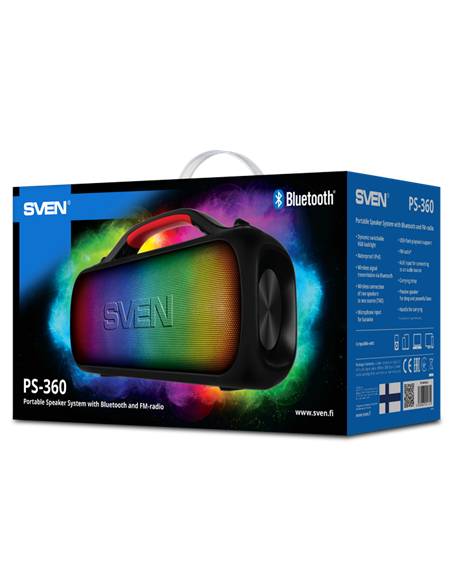 Портативная колонка SVEN PS-360, Чёрный