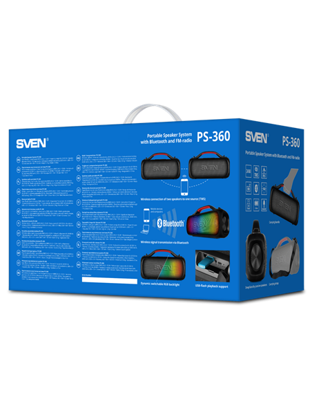 Boxă portabilă SVEN PS-360, Negru