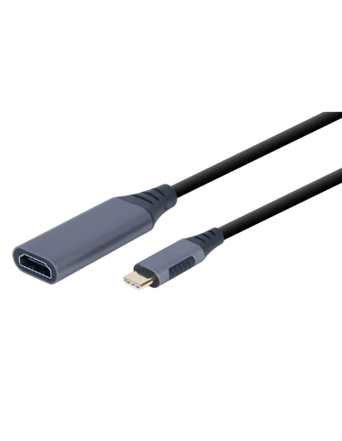 Видеокабель Cablexpert A-USB3C-HDMI-01, USB Type-C (M) - HDMI, 0,15м, Серый