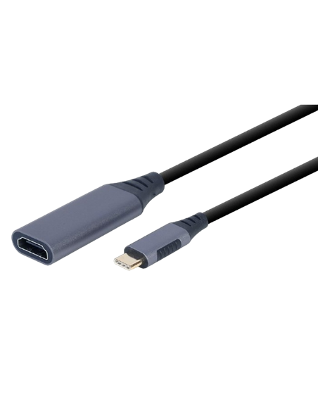 Видеокабель Cablexpert A-USB3C-HDMI-01, USB Type-C (M) - HDMI, 0,15м, Серый