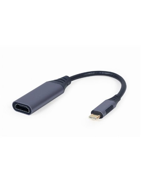 Видеокабель Cablexpert A-USB3C-HDMI-01, USB Type-C (M) - HDMI, 0,15м, Серый