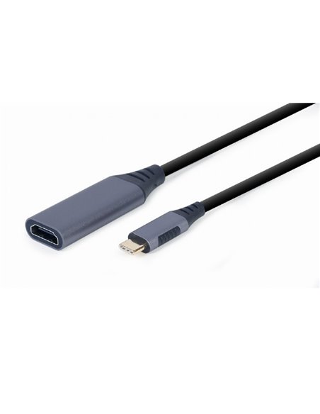 Видеокабель Cablexpert A-USB3C-HDMI-01, USB Type-C (M) - HDMI, 0,15м, Серый