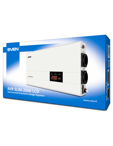 Stabilizator de Tensiune SVEN SLIM AVR-2000 LCD, 2000VA