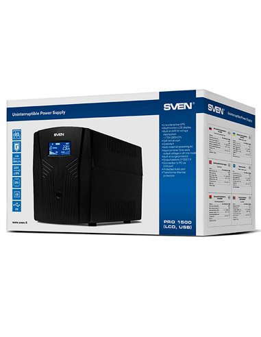 Источник бесперебойного питания SVEN Pro 1500 LCD, Линейно-интерактивный, 1500VA, Башня