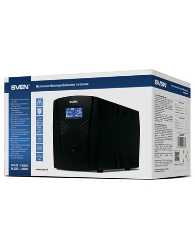 Sursă de alimentare neîntreruptibilă SVEN Pro 1500 LCD, Linear-interactiv, 1500VA, Turn