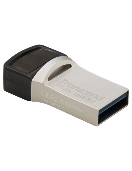 USB Flash накопитель Transcend JetFlash 890, 32Гб, Серебристый