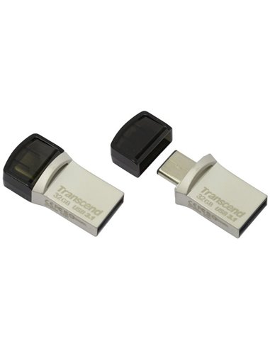 USB Flash накопитель Transcend JetFlash 890, 32Гб, Серебристый