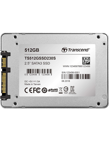 Накопитель SSD Transcend SSD230S, 512Гб, TS512GSSD230S