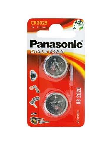 Дисковые батарейки Panasonic CR-2025EL, CR2025, 2шт.