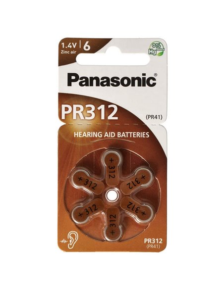 Baterii rotunde Panasonic PR-312, PR312 (PR41), 170mAh, 6buc.