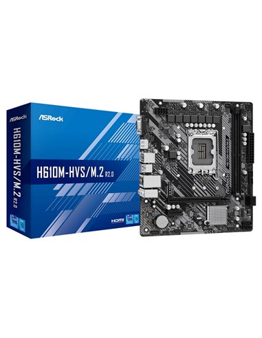 Материнская плата ASRock H610M-HVS/M.2 R2.0, LGA1700, Intel H610, Micro-ATX
