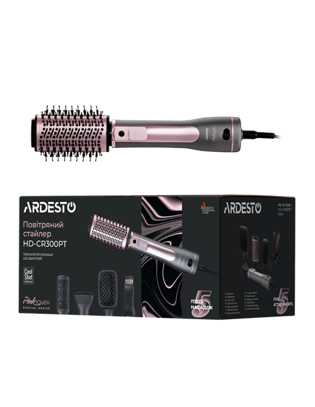 Uscător de păr-perie Ardesto HD-CR300PT, 1200W, Gri | Roz