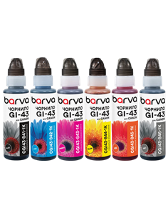 Recipient de cerneală Barva CGI43-1K-MP, 100ml, Pachet multiplu cu 6 culori