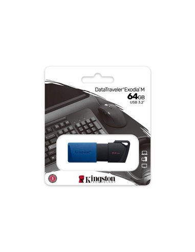 Memorie USB Kingston DataTraveler Exodia M, 64GB, Negru/Albastru