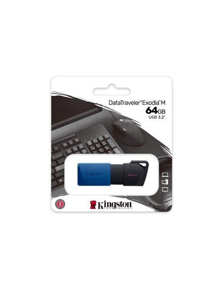 USB Flash накопитель Kingston DataTraveler Exodia M, 64Гб, Черный/Синий