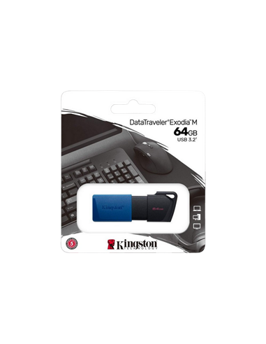 Memorie USB Kingston DataTraveler Exodia M, 64GB, Negru/Albastru