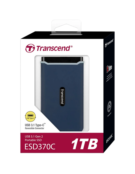 SSD portabil extern Transcend ESD370C, 1 TB, Albastru Marin (TS1TESD370C)