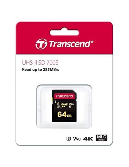 Карта памяти Transcend SDXC Class 10, 64Гб (TS64GSDC700S)